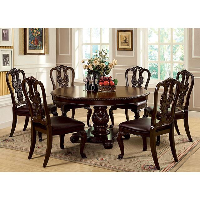 Bellagio Brown Cherry Round Dining Table - Imperial Furniture (Las Vegas, NV) - Multi Location