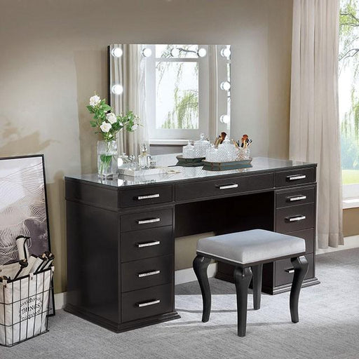 Valentina Vanity Set White & Dark Gray - Imperial Furniture (Las Vegas, NV) - Multi Location