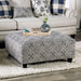Nash Ivory/Navy Ottoman - Imperial Furniture (Las Vegas, NV) - Multi Location