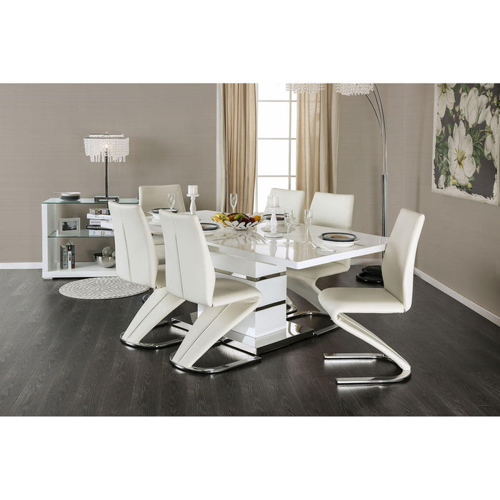 Midvale White/Chrome Side Chair (2/CTN) - Imperial Furniture (Las Vegas, NV) - Multi Location