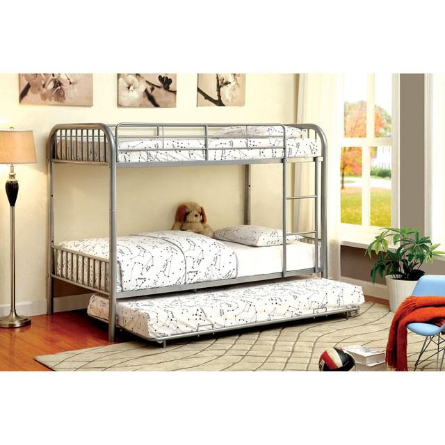 RAINBOW Silver Metal Twin/Twin Bunk Bed - Imperial Furniture (Las Vegas, NV) - Multi Location