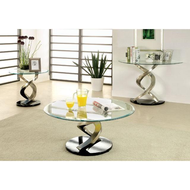 NOVA Satin Plated/Black Sofa Table - Imperial Furniture (Las Vegas, NV) - Multi Location