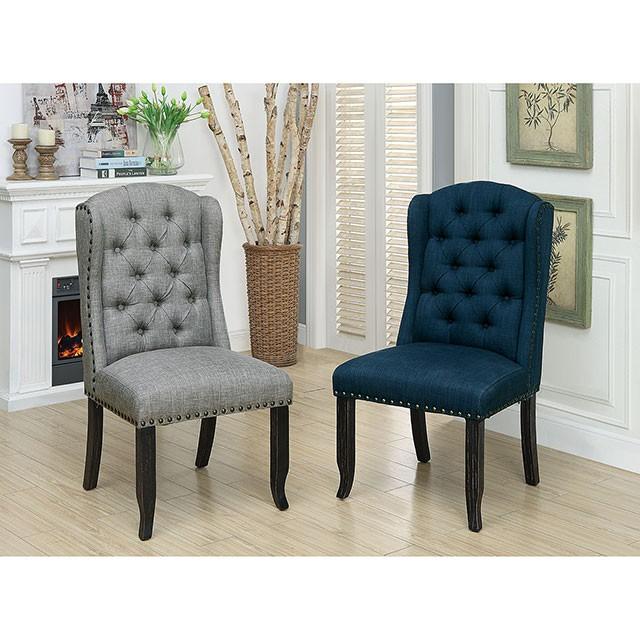 SANIA Antique Black Wingback Chair (2/CTN) - Imperial Furniture (Las Vegas, NV) - Multi Location