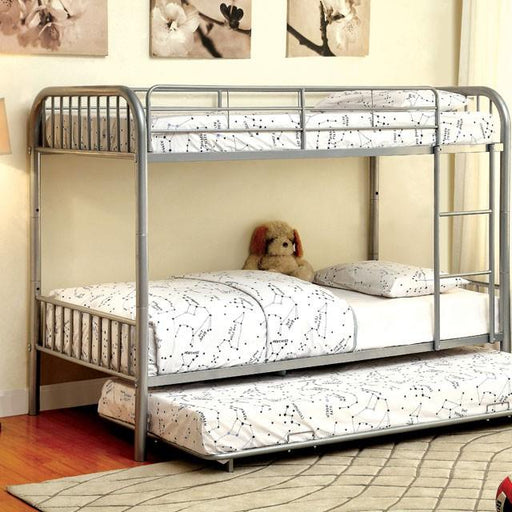 RAINBOW Silver Metal Twin/Twin Bunk Bed - Imperial Furniture (Las Vegas, NV) - Multi Location
