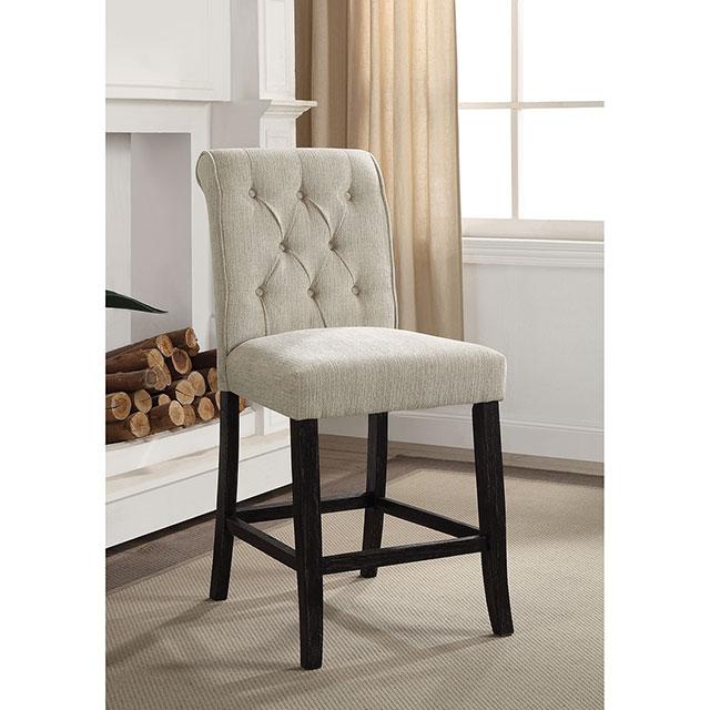 Izzy Beige/Antique Black Counter Ht. Chair, Ivory (2/CTN) - Imperial Furniture (Las Vegas, NV) - Multi Location