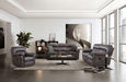 JOSIAS Glider Recliner, Dark Gray Leatherette - Imperial Furniture (Las Vegas, NV) - Multi Location