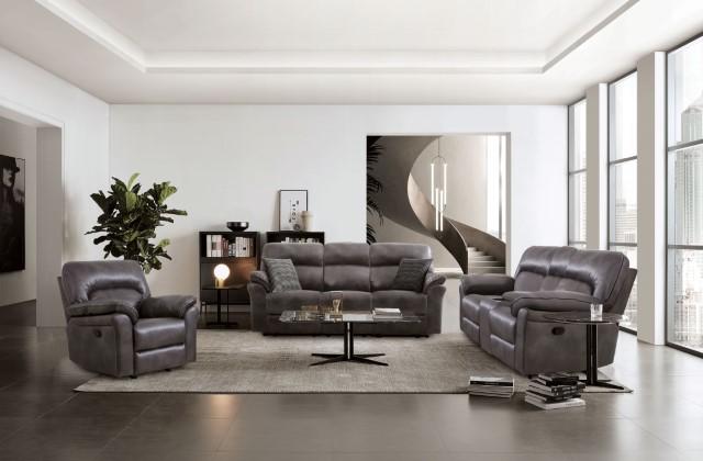 JOSIAS Glider Recliner, Dark Gray Leatherette - Imperial Furniture (Las Vegas, NV) - Multi Location