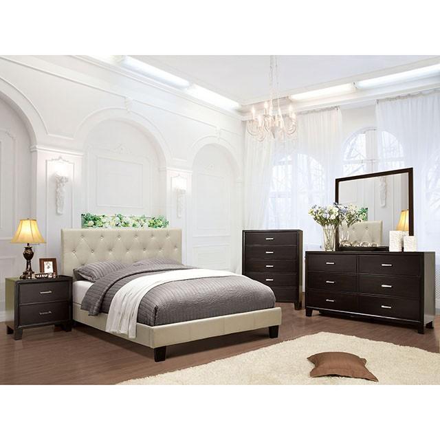 LEEROY Cal.King, E.King, & Full Bed Ivory & Gray - Imperial Furniture (Las Vegas, NV) - Multi Location