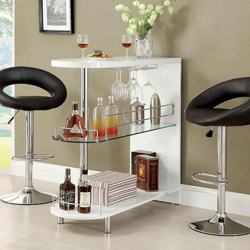 Numbi White/Chrome Mini Server - Imperial Furniture (Las Vegas, NV) - Multi Location