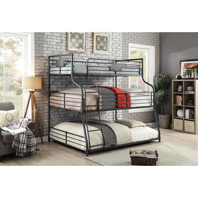 Olga III Sand Black Twin/Full/Queen Bunk Bed - Imperial Furniture (Las Vegas, NV) - Multi Location