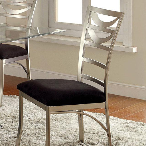 ROXO Silver/Black Side Chair (2/CTN) - Imperial Furniture (Las Vegas, NV) - Multi Location