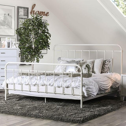 IRIA Vintage White Cal.King, E.King, & Full Bed - Imperial Furniture (Las Vegas, NV) - Multi Location