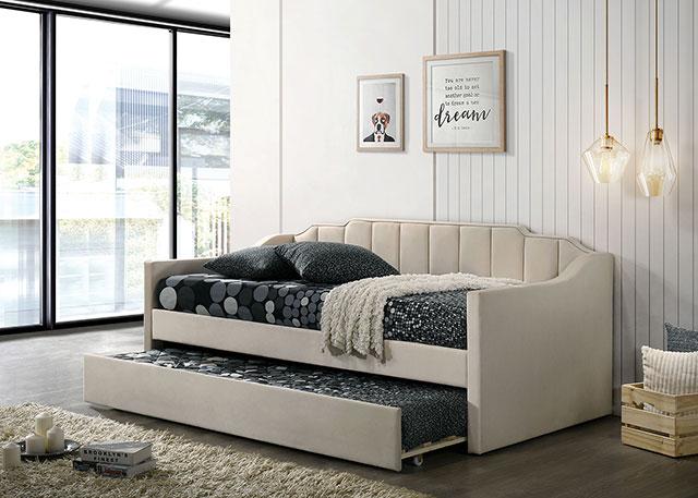 KOSMO Twin Daybed, Beige - Imperial Furniture (Las Vegas, NV) - Multi Location