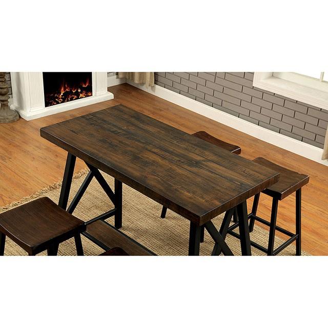 Lainey Weathered Medium Oak/Black Counter Ht. Table - Imperial Furniture (Las Vegas, NV) - Multi Location