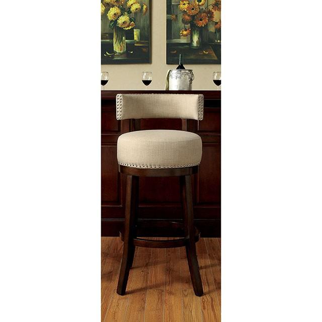 LYNSEY Dark Oak/Beige 24" Bar Stool - Imperial Furniture (Las Vegas, NV) - Multi Location