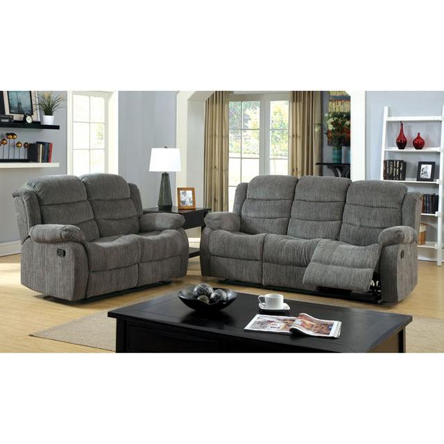 MILLVILLE Gray Love Seat w/ 2 Recliners - Imperial Furniture (Las Vegas, NV) - Multi Location