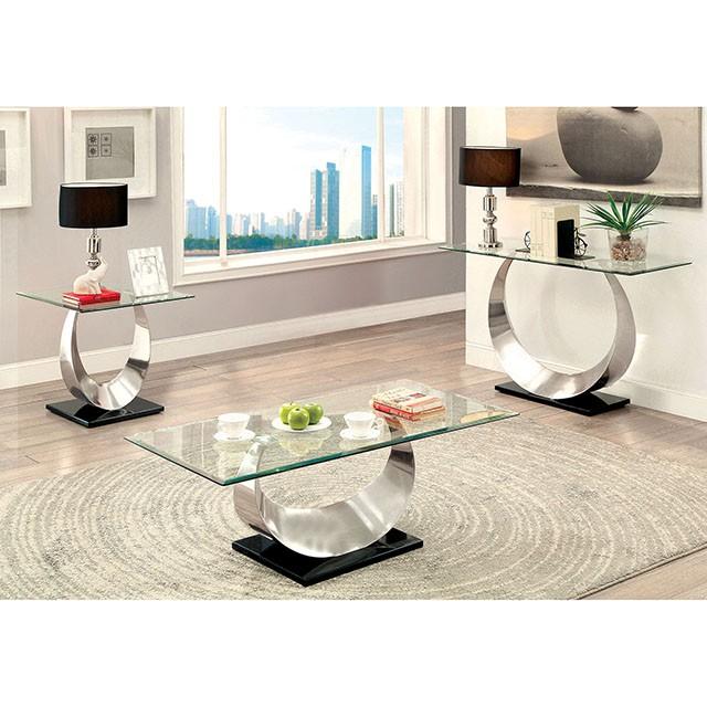 ORLA II Satin Plated/Black Sofa Table - Imperial Furniture (Las Vegas, NV) - Multi Location