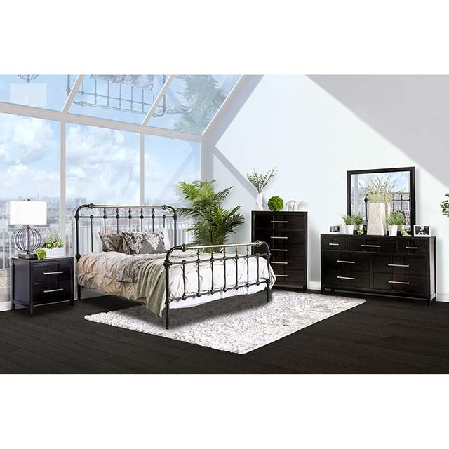 RIANA Antique Black Metal E.King, Full, Queen, & Twin Bed - Imperial Furniture (Las Vegas, NV) - Multi Location