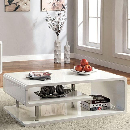 Ninove I White/Chrome Coffee Table - Imperial Furniture (Las Vegas, NV) - Multi Location