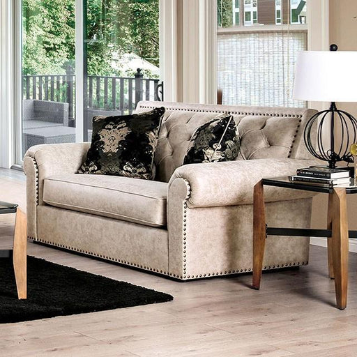 Parshall Beige W/ Gold Highlights Love Seat - Imperial Furniture (Las Vegas, NV) - Multi Location