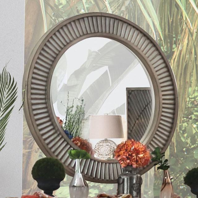 Kamalah Antique Gray Round Mirror - Imperial Furniture (Las Vegas, NV) - Multi Location