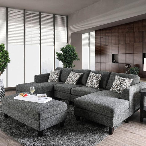 Lowry Gray Sectional w/ Ottoman - Imperial Furniture (Las Vegas, NV) - Multi Location