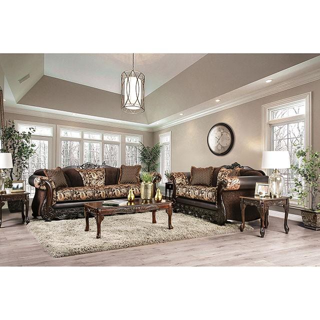 Newdale Brown/Gold Sofa - Imperial Furniture (Las Vegas, NV) - Multi Location