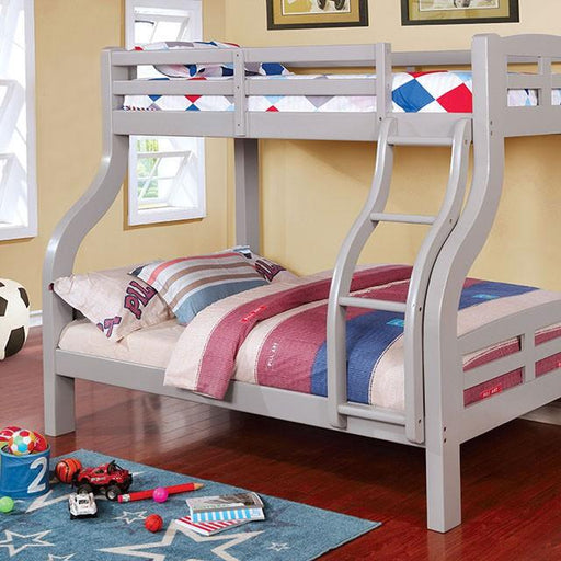 SOLPINE Gray & Oak Twin/Full Bunk Bed - Imperial Furniture (Las Vegas, NV) - Multi Location