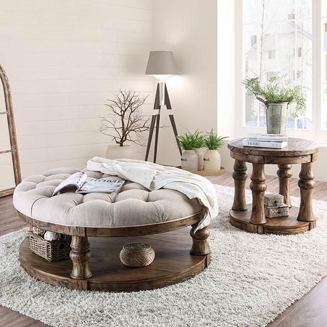 Mika Antique Oak Coffee Table w/ Cushion Top - Imperial Furniture (Las Vegas, NV) - Multi Location