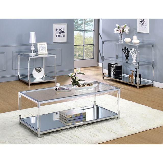Ludvig Chrome/Clear Sofa Table - Imperial Furniture (Las Vegas, NV) - Multi Location