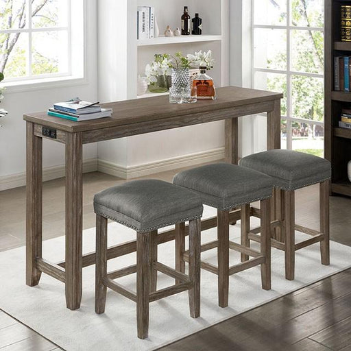 CAERLEON 4 Pc. Counter Ht. Table Set, Wire-brushed Gray - Imperial Furniture (Las Vegas, NV) - Multi Location
