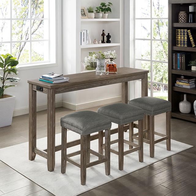 CAERLEON 4 Pc. Counter Ht. Table Set, Wire-brushed Gray - Imperial Furniture (Las Vegas, NV) - Multi Location