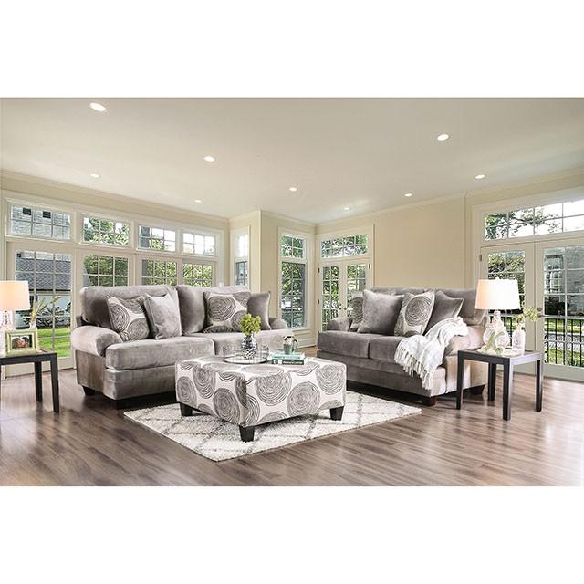 Bonaventura Gray/Pattern Love Seat - Imperial Furniture (Las Vegas, NV) - Multi Location