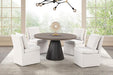 Broager 5 Pc Dining Set (White Swivel Chairs) - Imperial Furniture (Las Vegas, NV) - Multi Location