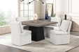 Broager 5 Pc Dining Table Set (White Swivel Chairs) - Imperial Furniture (Las Vegas, NV) - Multi Location