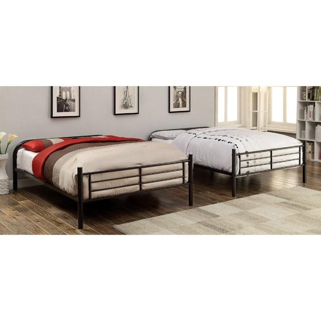 BROCKET Black Metal Full/Full Bunk Bed - Imperial Furniture (Las Vegas, NV) - Multi Location