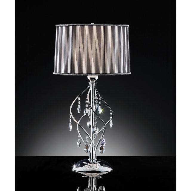 Arya Black/Chrome Table Lamp, Hanging Crystal - Imperial Furniture (Las Vegas, NV) - Multi Location