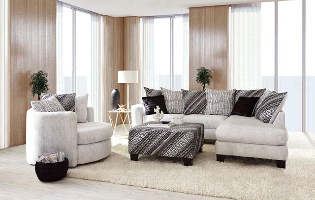 EIMEAR Ottoman, Off-white/Black - Imperial Furniture (Las Vegas, NV) - Multi Location