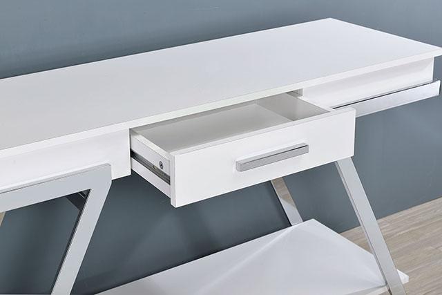 TITUS Sofa Table, White/Chrome - Imperial Furniture (Las Vegas, NV) - Multi Location