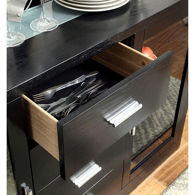 Luminar Black Glass-Insert Dining Table - Imperial Furniture (Las Vegas, NV) - Multi Location