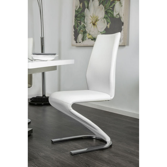 Midvale White/Chrome Side Chair (2/CTN) - Imperial Furniture (Las Vegas, NV) - Multi Location