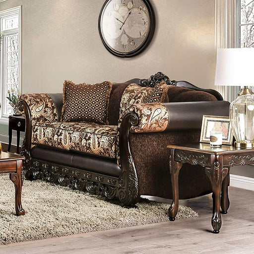 Newdale Brown/Gold Love Seat - Imperial Furniture (Las Vegas, NV) - Multi Location