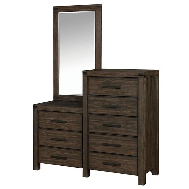 Rexburg Wire-Brushed Rustic Brown 8-Drawer Dresser Mirror - Imperial Furniture (Las Vegas, NV) - Multi Location