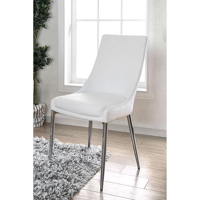 Izzy Silver/White Side Chair, White (2/CTN) - Imperial Furniture (Las Vegas, NV) - Multi Location