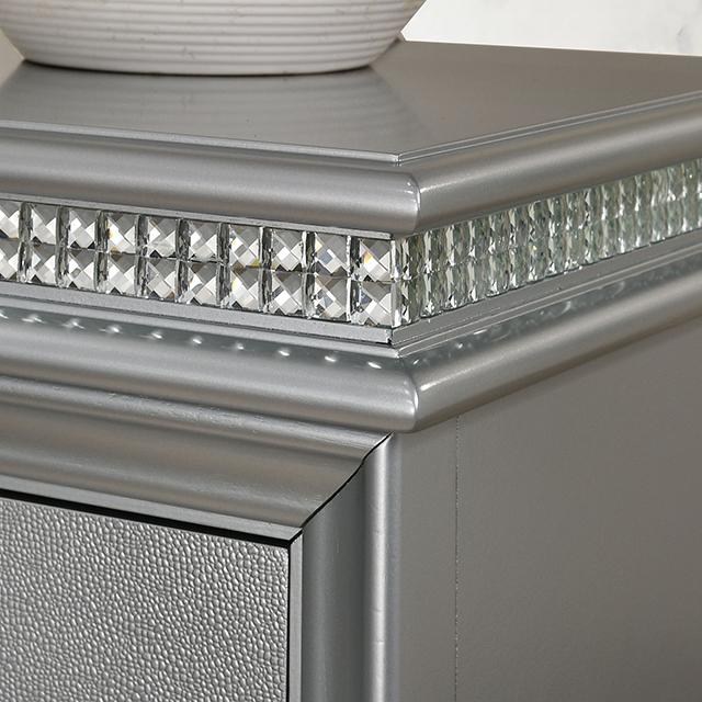 MADDIE Night Stand, Silver - Imperial Furniture (Las Vegas, NV) - Multi Location