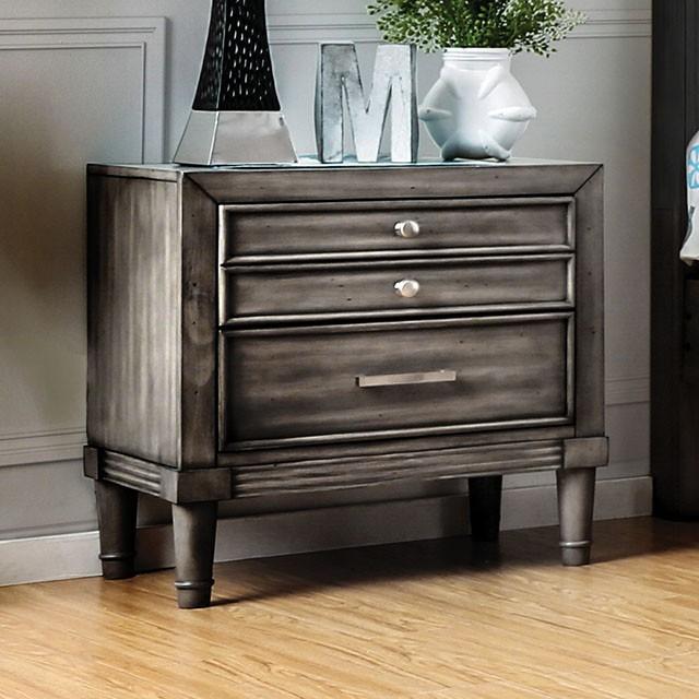 DAPHNE Gray Night Stand - Imperial Furniture (Las Vegas, NV) - Multi Location