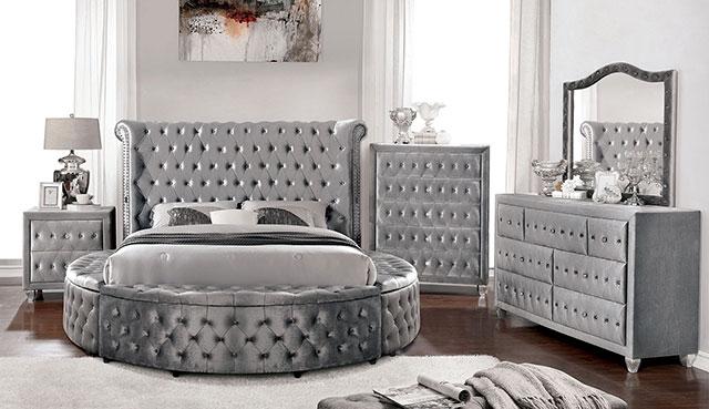 SANSOM E.King & Queen Bed, Black, Blue, & Grey - Imperial Furniture (Las Vegas, NV) - Multi Location