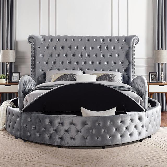 SANSOM E.King & Queen Bed, Black, Blue, & Grey - Imperial Furniture (Las Vegas, NV) - Multi Location