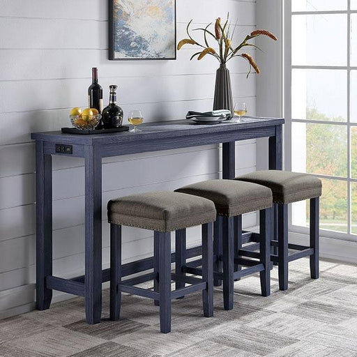CAERLEON 4 Pc. Counter Ht. Table Set, Blue - Imperial Furniture (Las Vegas, NV) - Multi Location