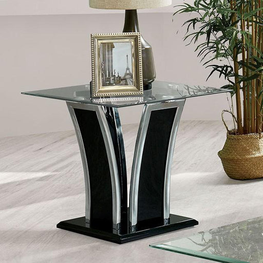 Staten Glossy Black/Chrome End Table - Imperial Furniture (Las Vegas, NV) - Multi Location
